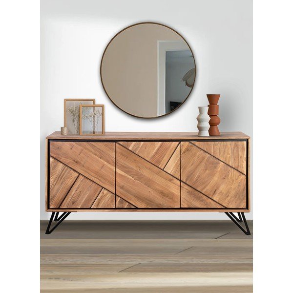 Komoda z masívu akácie v prírodnej farbe 150x76x40 cm Ambala – Interia Home & Living-image-1