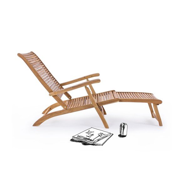 Drevené záhradné ležadlo v prírodnej farbe Noemi – Bizzotto-image-2