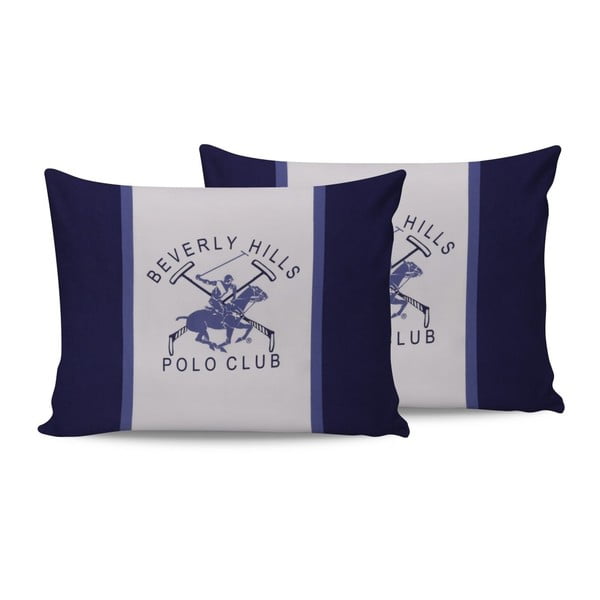 Sada bavlnených 2 vankúšov Polo Club Blue, 50 × 70 cm