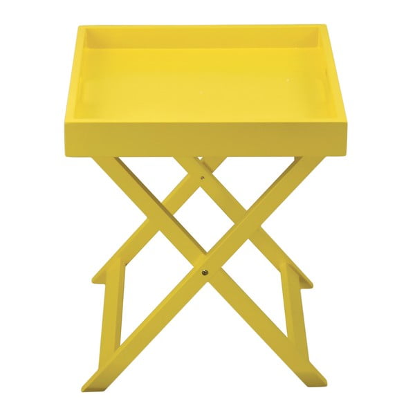 Žltý skladací stolík s podnosom Incidence Colorama
