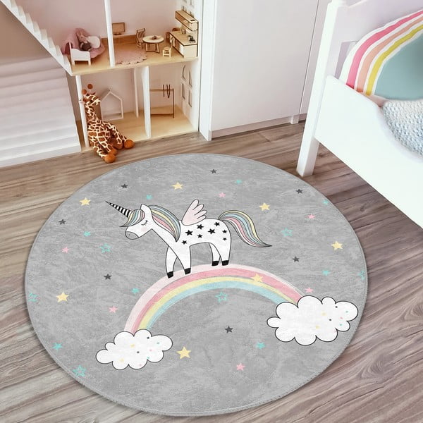 Sivý detský koberec ø 80 cm Comfort – Mila Home-image-2