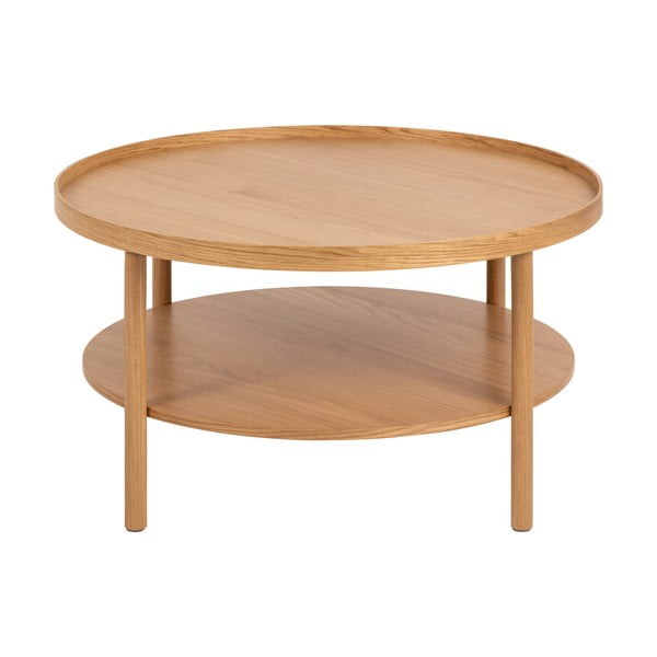 Okrúhly konferenčný stolík v dekore duba v prírodnej farbe ø 80 cm Banbury – Actona-image-4