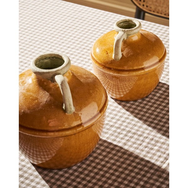 Hnedá keramická váza Tamariu – Kave Home-image-2