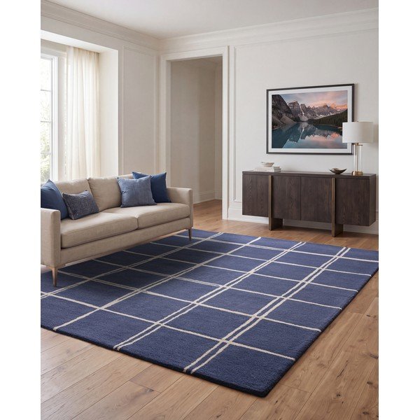 Modrý ručne tkaný vlnený koberec 160x230 cm – Asiatic Carpets-image-1