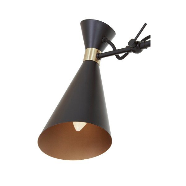 Čierne/v zlatej farbe kovové závesné svietidlo s kovovým tienidlom Linox – Premier Housewares-image-4