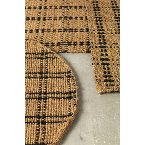 Čierny/v prírodnej farbe okrúhly koberec ø 120 cm - Geese-image-1