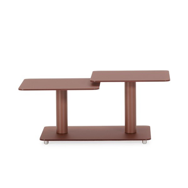 Terakotový sklenený konferenčný stolík 54x115 cm Elvi – Marckeric-image-1