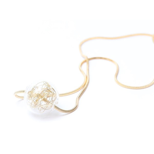 Sklenený náhrdelník s detailom v zlatej farbe Ko-ra-le Precious