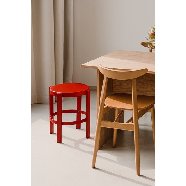 Červená oceľová stolička Doon – noo.ma-image-3