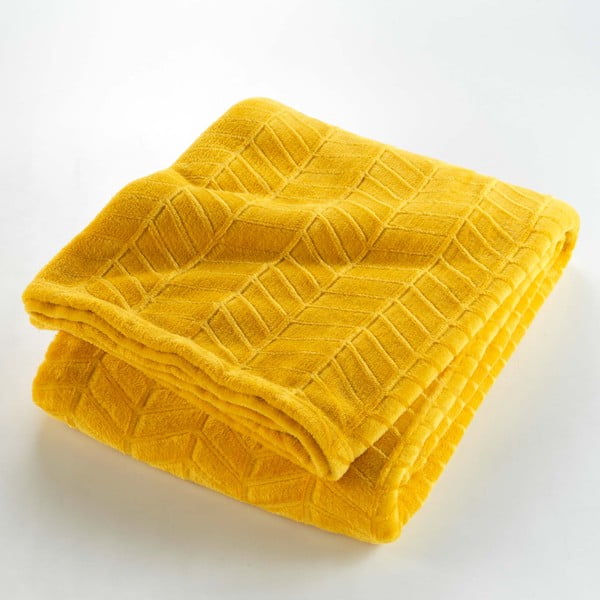 Žltý pléd z mikroflanelu 180x220 cm Arya – douceur d'intérieur-image-1