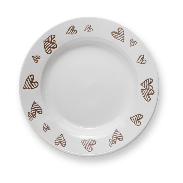 Biely kameninový polievkový tanier Brandani Batticuore