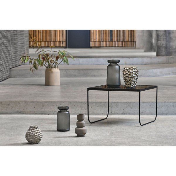 Čierny konferenčný stolík s doskou v dekore mramoru 60x60 cm Gorm – Villa Collection-image-2
