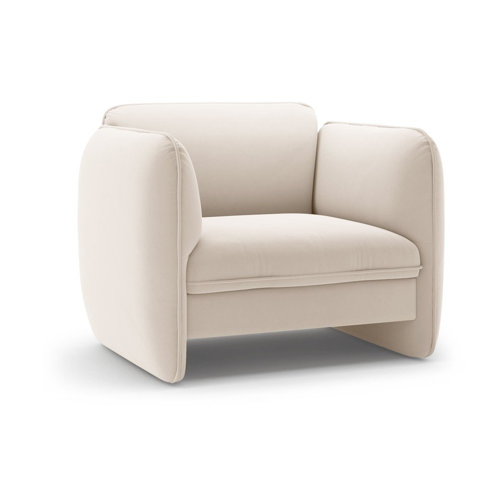 Krémovobiele zamatové kreslo Georgia – Micadoni