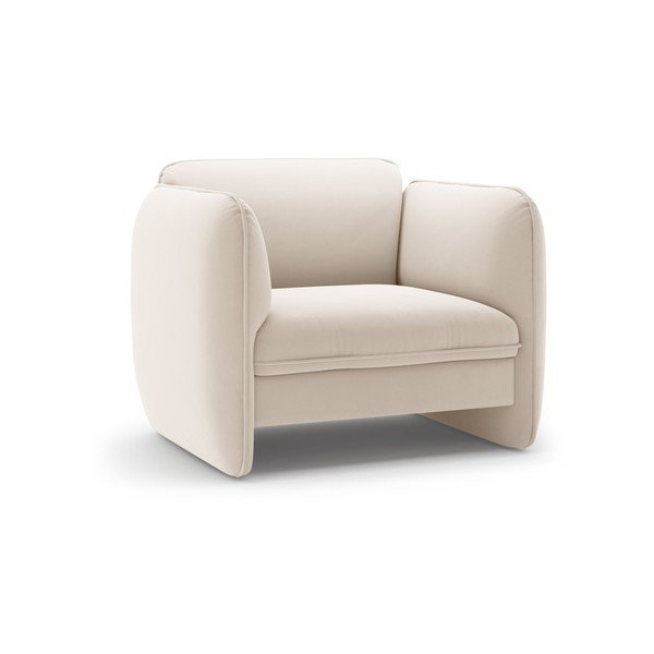 Krémovobiele zamatové kreslo Georgia – Micadoni 