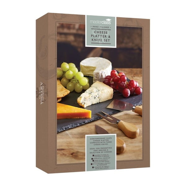 Sada nožov na syr a bridlicovej dosky Kitchen Craft, 35 x 25 cm-image-2
