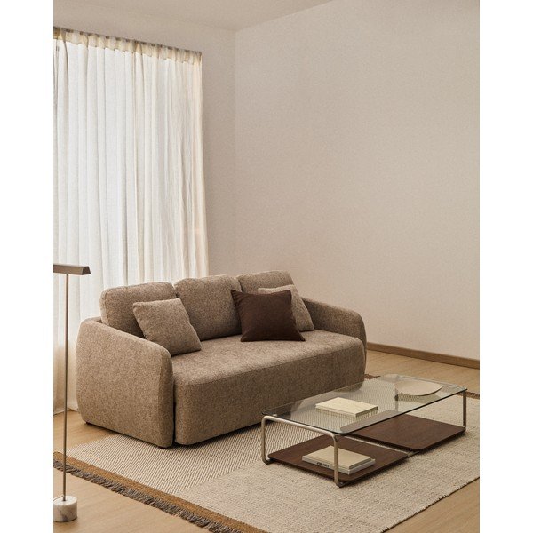 Taupe ženilková rozkladacia pohovka 218 cm Laira – Kave Home-image-1