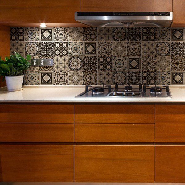 Sada 9 nástenných samolepiek Ambiance Wall Decal Tiles Azulejos Pompei, 20 × 20 cm-image-3