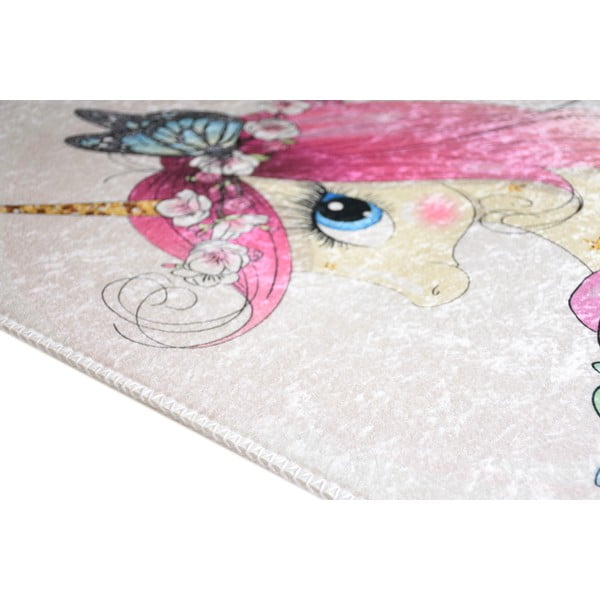 Slonovinový prateľný detský koberec 160x230 cm Cute Unicorn – Vitaus-image-2