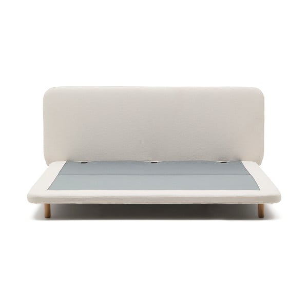 Béžová čalúnená dvojlôžková posteľ 180x200 cm Odum – Kave Home-image-2