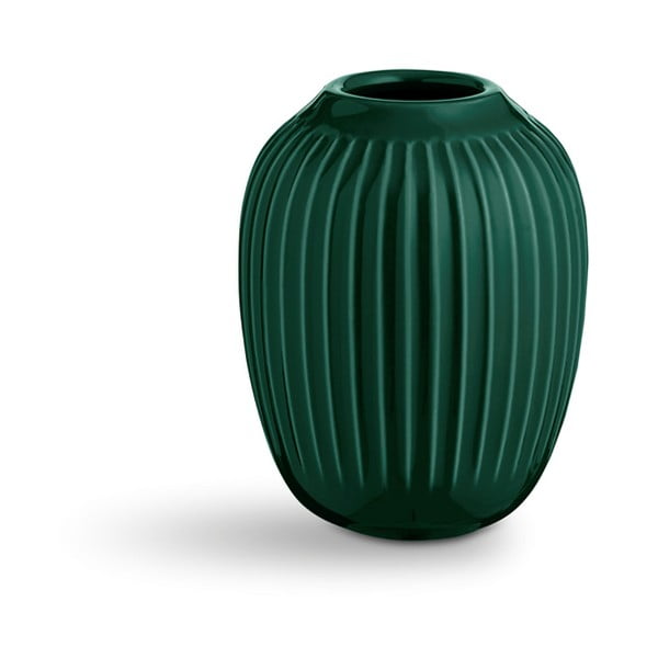 Zelená kameninová váza Kähler Design Hammershoi, výška 10 cm