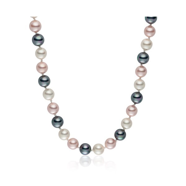Sivoružový perlový náhrdelník Pearls Of London Mystic