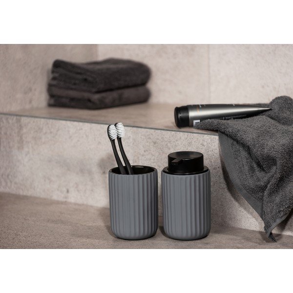 Sivý keramický pohárik na kefky Wenko Belluno-image-2