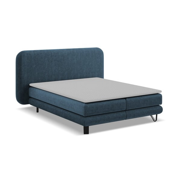 Modrá boxspring posteľ 140x200 cm Ilima – Makamii