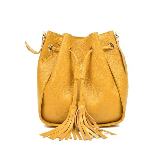 Žltá kožená kabelka Carla Ferreri Jessie-image-1