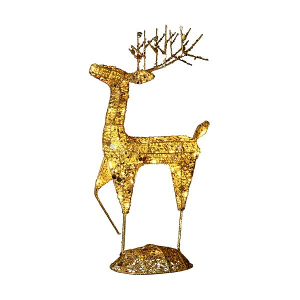 Svietiaca LED dekorácia Best Season Golden Deer, výška 68 cm