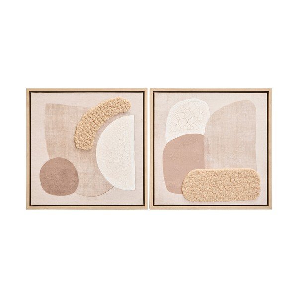 3D obrazy v súprave 2 ks s rámom/na plátne 40x40 cm Astratto – Premier Housewares