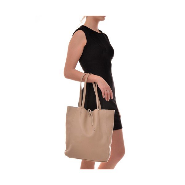 Béžová dámska kožená kabelka Sofia Cardon Shopper-image-2