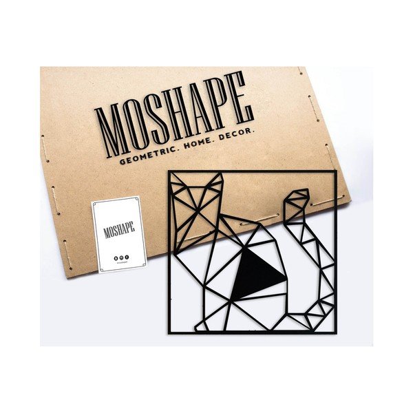 Čierna kovová nástenná dekorácia Cat-image-1