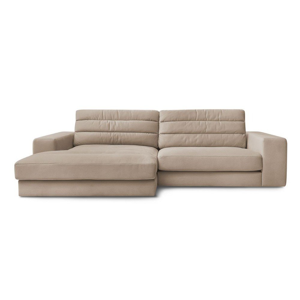 Taupe zamatová rohová pohovka (ľavý roh/s leňoškou) Sierra – Bobochic Paris