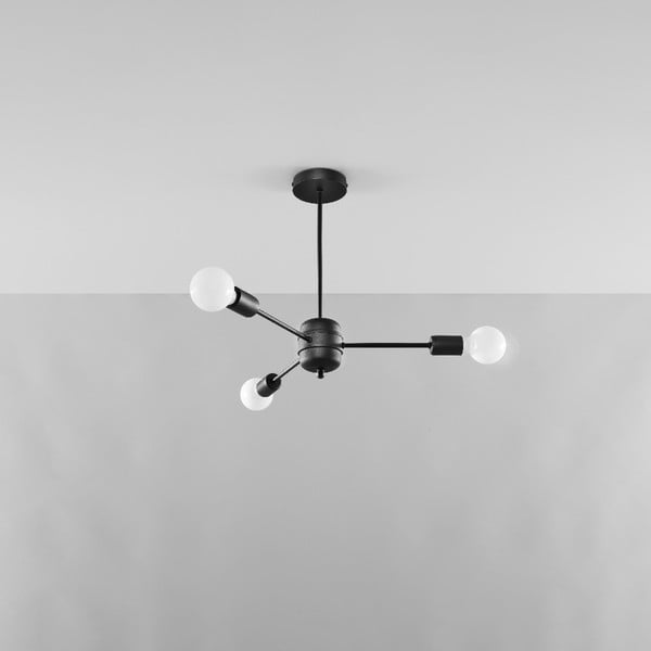 Čierne stropné svietidlo 61x61 cm Benedett – Sollux-image-1