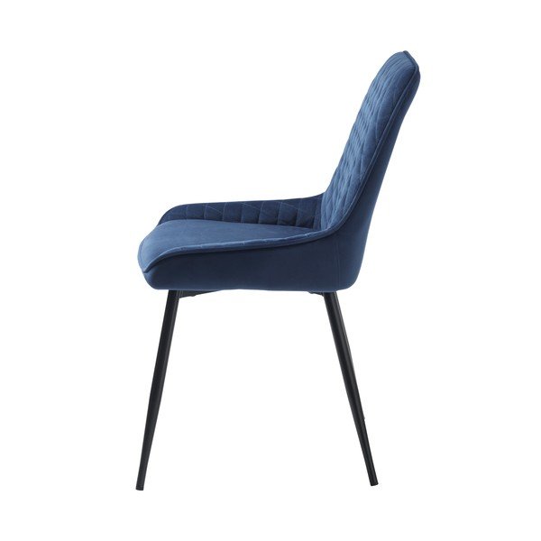 Modrá zamatová jedálenská stolička Milton – Unique Furniture-image-2