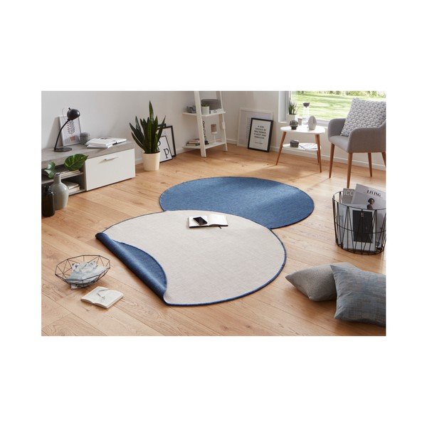 Modrý vonkajší koberec NORTHRUGS Miami, ø 200 cm-image-1