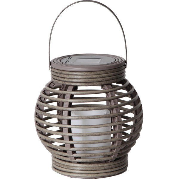 Hnedý solárny LED lampáš vhodný do exteriéru Star Trading Rustic, výška 16 cm