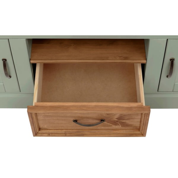 Svetlozelený TV stolík z borovicového dreva 160x50 cm Selma – Støraa-image-4