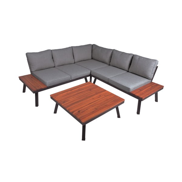 Sivý záhradný lounge set z masívu akácie pre 4 Theresa – Garden Pleasure