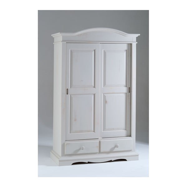 Biela drevená šatníková skriňa s posuvnými dverami Castagnetti Estelle