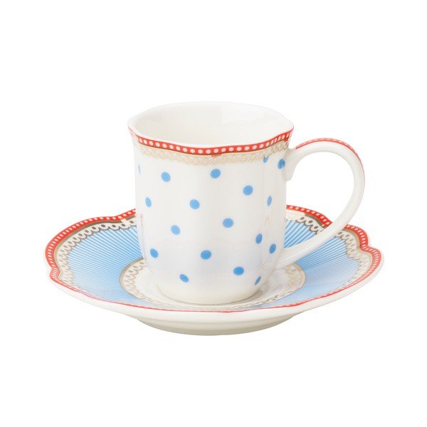 Porcelánová šálka na espresso s tanierikom Seaside od Lisbeth Dahl, 2 ks-image-1