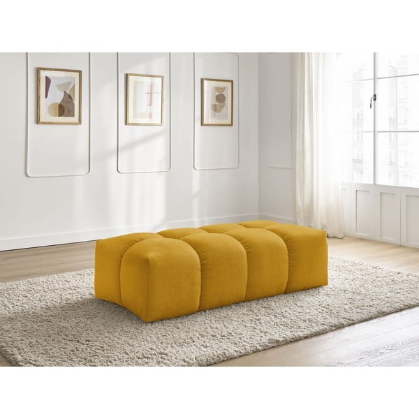 Ženilková podnožka v horčicovej farbe Everest – Bobochic Paris-image-1