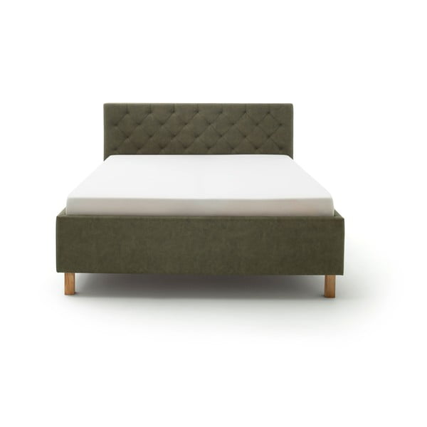 Zelená čalúnená dvojlôžková posteľ s úložným priestorom s roštom 180x200 cm San Remo – Meise Möbel-image-2