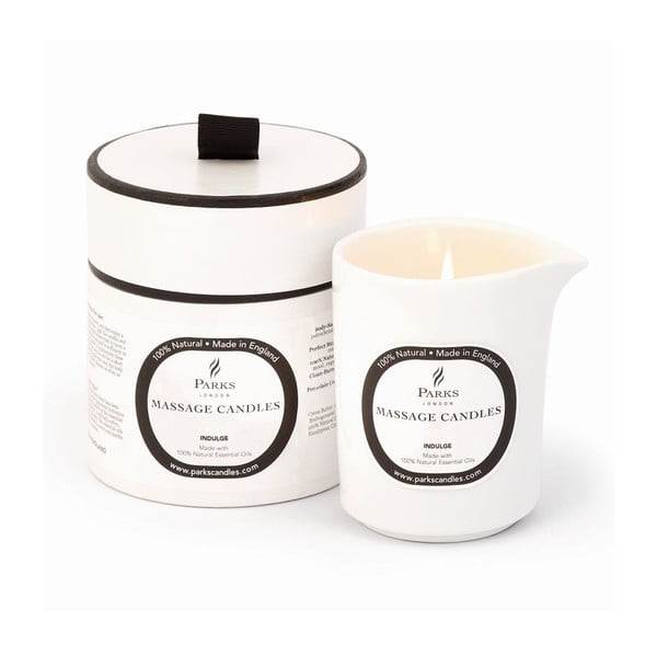 Masážna sviečka s vôňou ruže, pačuli a ylang ylang Parks Candles London Indulge/Soothing, 50 hodín horenia