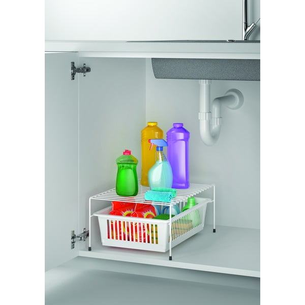 Biela antikoro prídavná polica s úložným priestorom Metaltex Dino-image-3