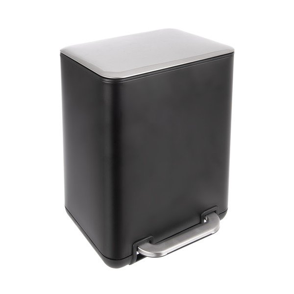 Čierny pedálový odpadkový kôš z nehrdzavejúcej ocele 20 l Black – Orion