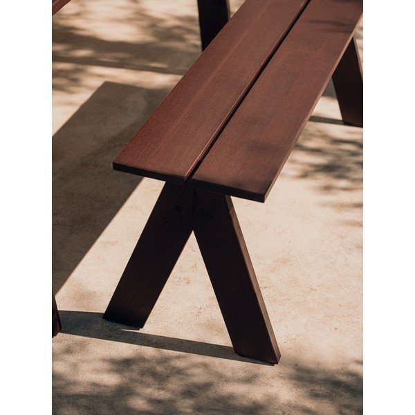 Tmavohnedá drevená záhradná lavica Navo – noo.ma-image-3