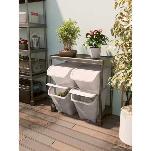 Biely plastový úložný box s vekom 55x39x46 cm All In Box – KIS-image-1