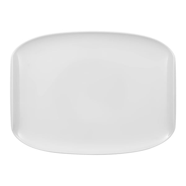 Biely hranatý tanier z porcelánu Villeroy & Boch Urban Nature, 32 x 24,5 cm