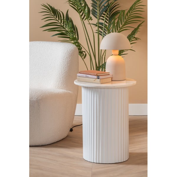 Mramorový okrúhly odkladací stolík ø 50 cm Luscious – Leitmotiv